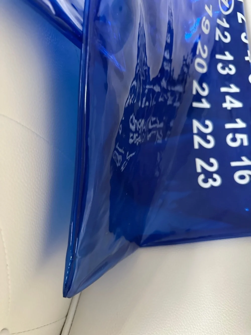 Maison Margiela Line 11 Cobalt Blue PVC Tote Bag w/ Pouch Transparent Shopper